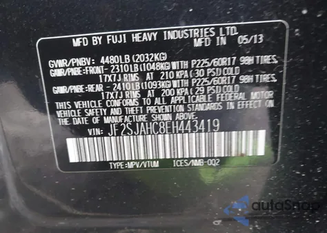 2014 Subaru Forester 2.5I Limited z USA, uszkodzony, nr VIN JF2SJAHC8EH443419